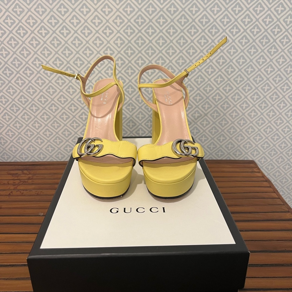 Gucci Yellow Platform Sandals
